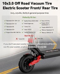 10×3 255×80 80/65-6 Off-road Vacuum Tire Rubber Outer Tire Replacement for Varla
