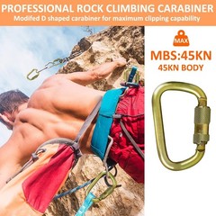 Heavy Duty Alloy Steel Auto-Locking Climbing Carabiner 45KN Twist Lock Carabiner