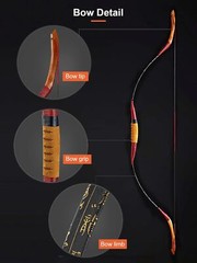 15-50lbs Traditional Recurve Bow Archery Hunting Handmade Mongolian Horse Bow