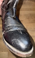 Tony Lama Black Leather Western Equestrian Cowboy Boots