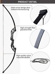 Archery Takedown Recurve Bow Hunting Long Bow Alloy Riser – Right Hand Black – D