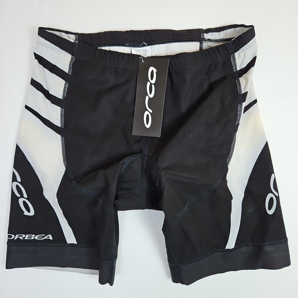 NEW NWT Orca Orbea Black White Tri Short Pro Men’s XL Padded Cycling Triathlon