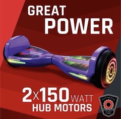 Razor Hovertrax Purple Self Balancing Scooter LED Lightshow 9mph 176lb