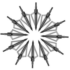 16Pcs Archery Broadheads 3Blade 100Grain Hunting Crossbow Compound Bow Arrow Tip
