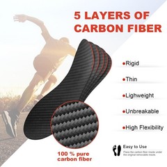 Carbon Fiber Insoles, Carbon Fiber Foot Plate 1 Pair Rigid Shoe Insert Suppor…