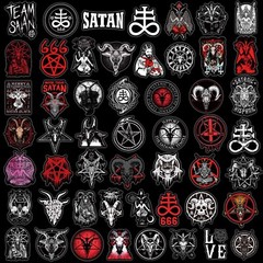 Mix 10/50 PCs Devil Satan dark Gothic-style Luggage Notebook Laptop Car Stickers