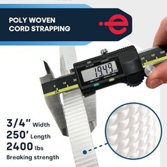 ESK Packaging Woven Polyester Strapping – 3/4 Inch x 250 Foot x Standard