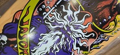 Santa Cruz Jason Jessee Neptune Signed Purple Skateboard Deck Sungod Shark Tail