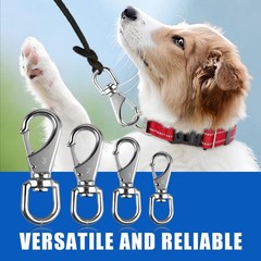 KINLINK 304 Stainless Steel Swivel Snap Hooks, 2 Pack 3.5 Inch 1#3.5, Silver