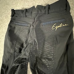 Equiline Riding Breeches Women Size IT 38 GB 6 Black Full Seat Silicone Grip