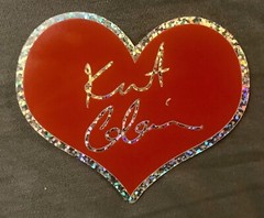 KURT COBAIN SIGNATURE Glitter Decal/Sticker Glossy ❤️ HEART SHAPED 3×3” NIRVANA