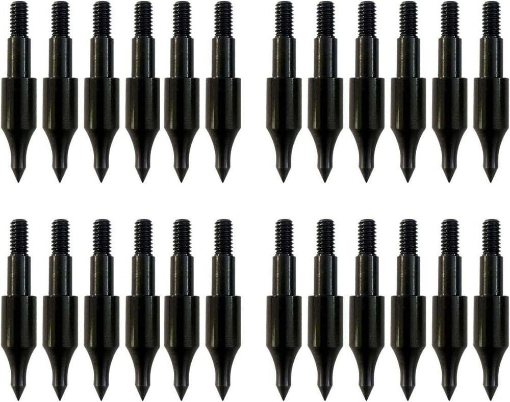 24 Pcs Steel 100 Grain Archery Arrow Field Points Field Tips – Practice Target