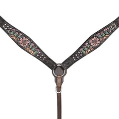 Western Headstall and Breast Collar Set HILASON Tooled Leather Horse Bridle Tack