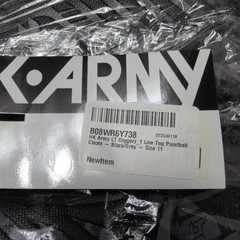 HK Army LT Diggerz X1 Low Top Paintball Cleats Black/Grey Size 11 NIP