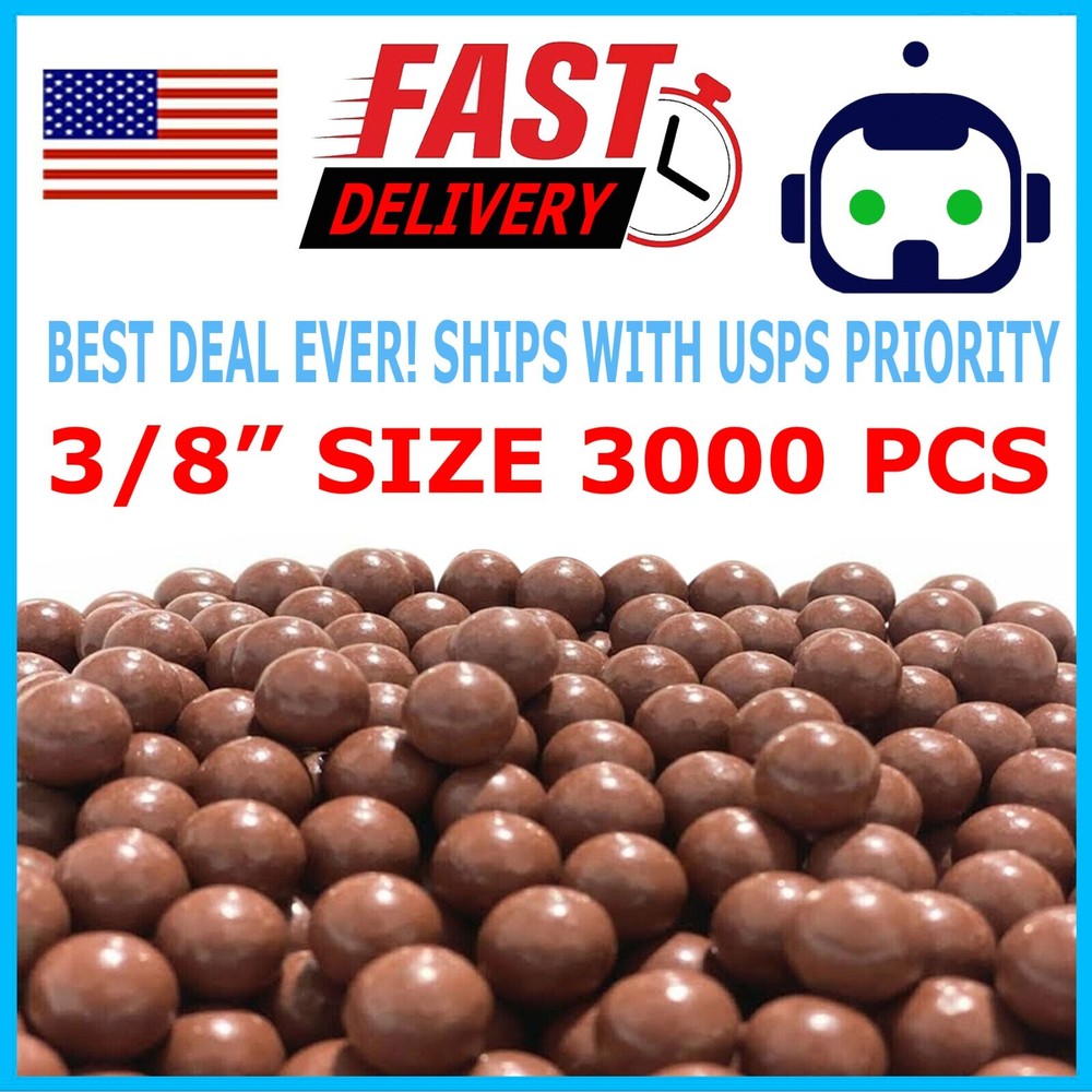 3000 QTY Biodegradable Slingshot Ammo 5/16″ Inch 8mm Precision Hard Clay Balls