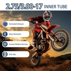 2.75/3.00-17 Heavy Replacement Inner Tube, 80/90-17 Replacement Tire, 17 Inch In
