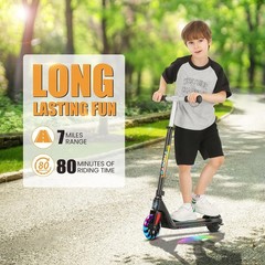 120W Kids Electric Scooter for age 8-12 Adjustable Speed &Height