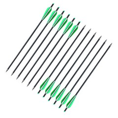12Pcs 20″ Carbon Crossbow Bolts Arrows Archery Hunting with 4″ Vane Replaced Tip