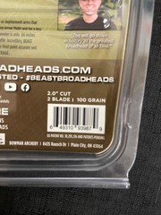 Beast Broadheads 2 Blade 100gr 2.0″ 3 Pack BRAND NEW