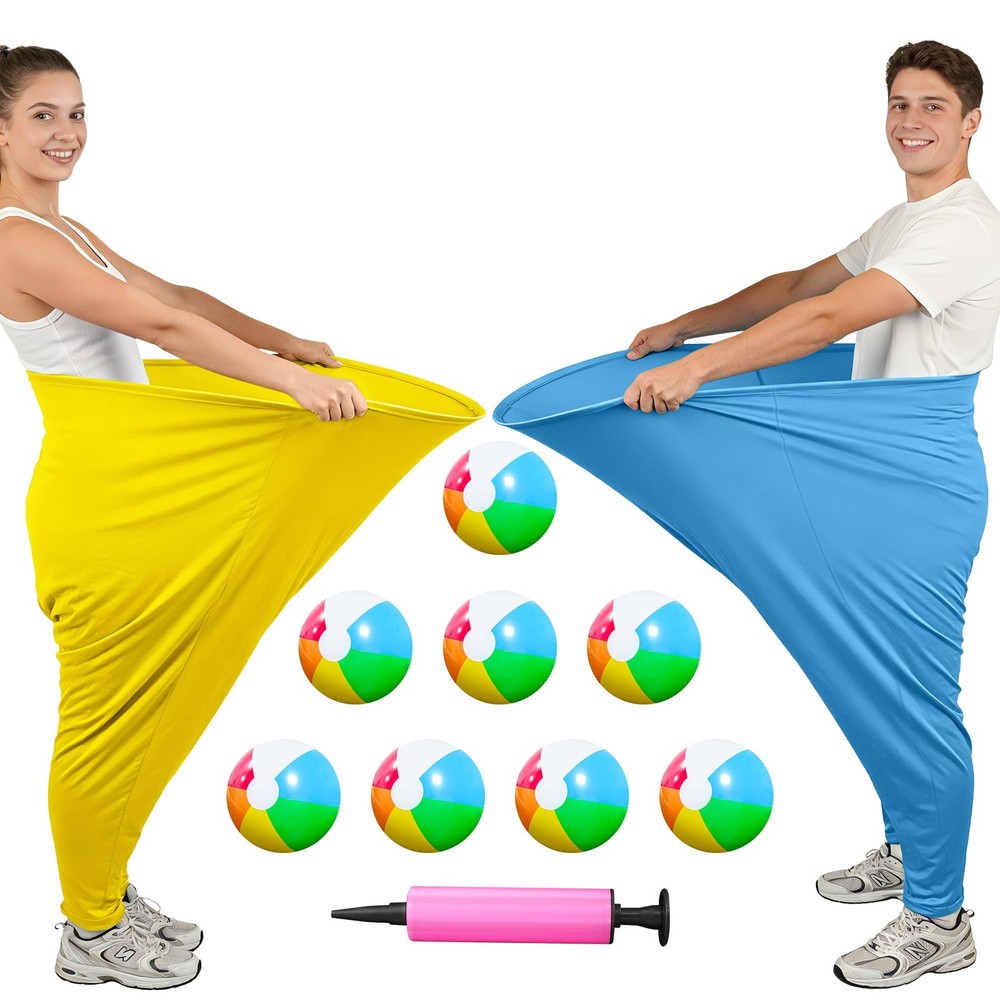 11PCS Granny Pants Yard Game Set – Oversized Blue & Blue, Yellow, Multicolor