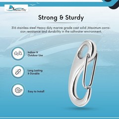 MARINE CITY 2-1/2″ Egg Shaped Snap Hook 316 Stainless Steel for Key chain