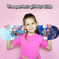 Skateboards for Girls Beginners Kids Teens Adults Women,31»X8»,7-Layer Maple,D