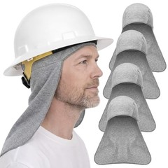 4pcs Flame Resistant FR Hard Hat Liner Sun Shade Cotton Neck Ear Grey