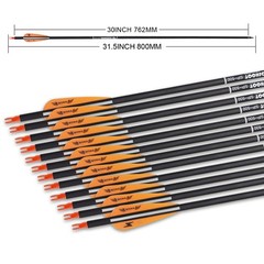 31inch Carbon Arrow Archery Targeting Practice Hunting Arrows for Compound & …