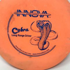 Innova Disc Golf Cobra Orange Blue PFN Patent # No Ink Ontario Old Logo Preowned