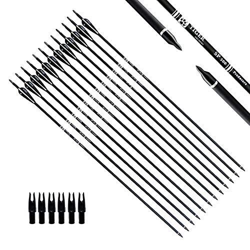 30″ Carbon Arrow Practice Hunting Arrows W/Tips For Compound,Recurve Bow Pack 12