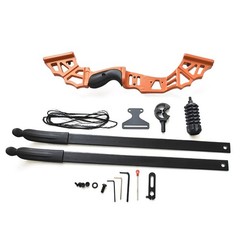 40 lb Recurve Bow 32＂ Draw Right Hand for Adults, Aluminum Alloy Riser,Orange