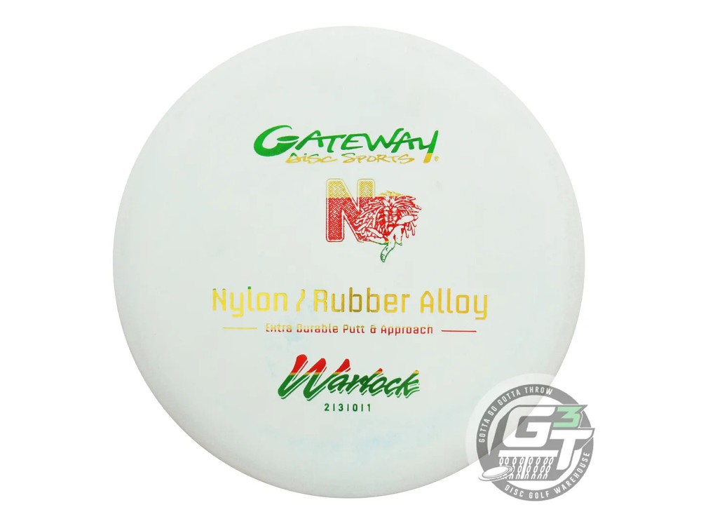NEW Gateway Nylon Rubber Alloy Warlock 175g Mint Rasta Foil Putter Golf Disc