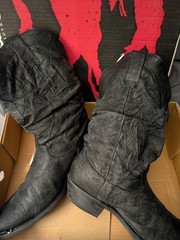 Dingo 12″ Slouch Men’s Western Boots Size 10 Distressed Black 15240 Vintage