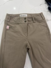 Riding Sport Women’s Beige Breeches Suede Knee Patches Size 24