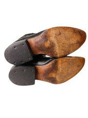 Cowboy Boots For Men Elegant Black Textured Leather Made In Spain 11 1/2D