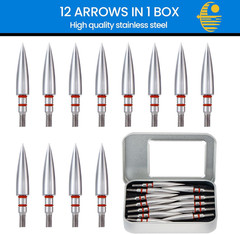 12Pcs Archery Field Points, 100/125/150/300 Grain Field Points, Screw-In Archery
