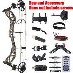 Archery RH Compound Bow 30-70lbs Let off 75% & Carbon Arrows for Hunting Shoot