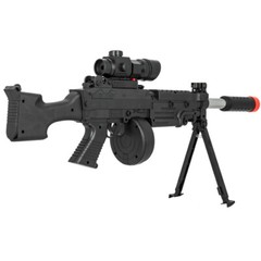 UKARMS P2338 Spring Power Airsoft Rifle w/ Scope, Red Laser & Drum Mag