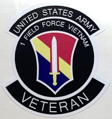 US Army 1 Field Force VietnamVeteran Sticker Waterproof D961
