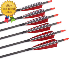 Pure Carbon Arrows 600 700 Spine 30 Inch Turkey Feather Fletching Screw in Field