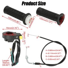 Throttle Cable Twist Throttle Handle Grip Assembly for 2 Stroke Engine 80cc 1…