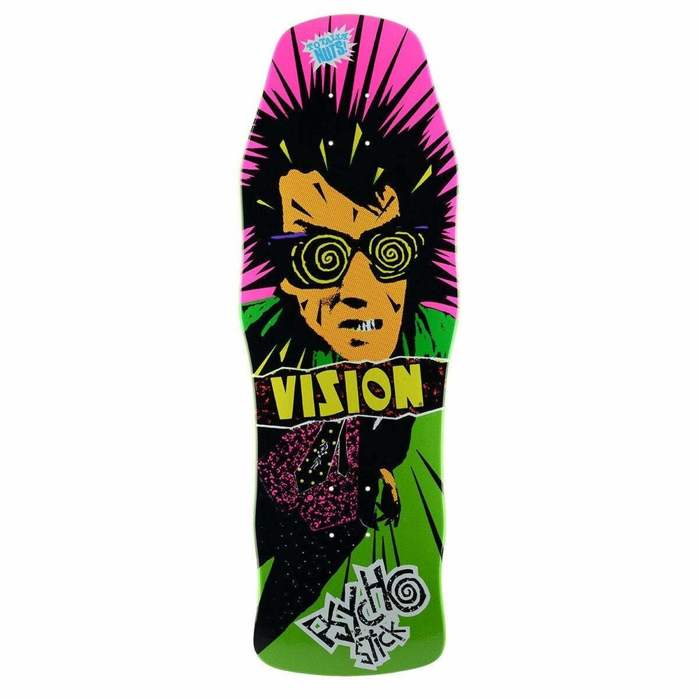 VISION ORIGINAL PSYCHO STICK SKATEBOARD DECK-REISSUE-10″ x 30″- GREEN