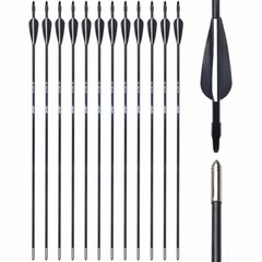 12Pcs 28″ Fiberglass Archery Arrows Spine 700 OD 7mm For Recurve & Compound Bows