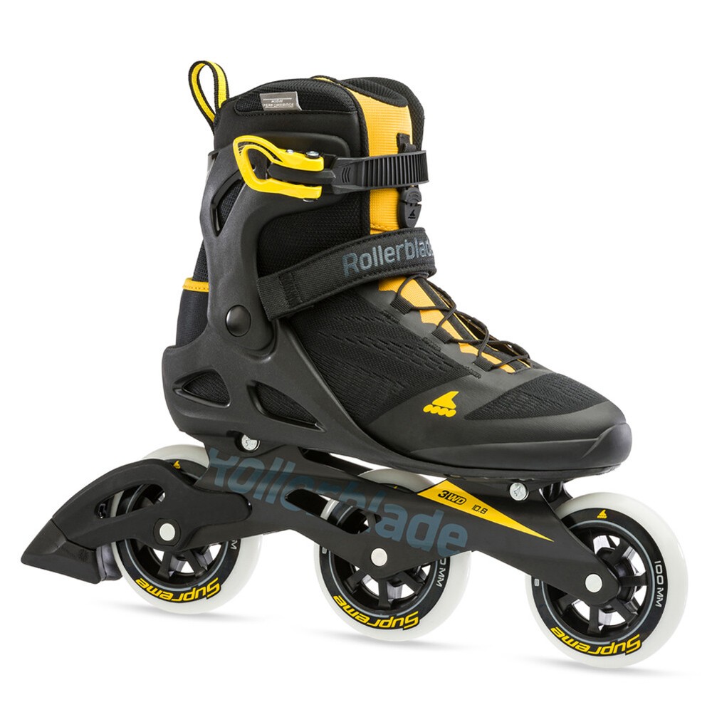 ROLLERBLADE Men’s Macroblade 100 3WD Black/Safron Yellow Fitness Inline Skate