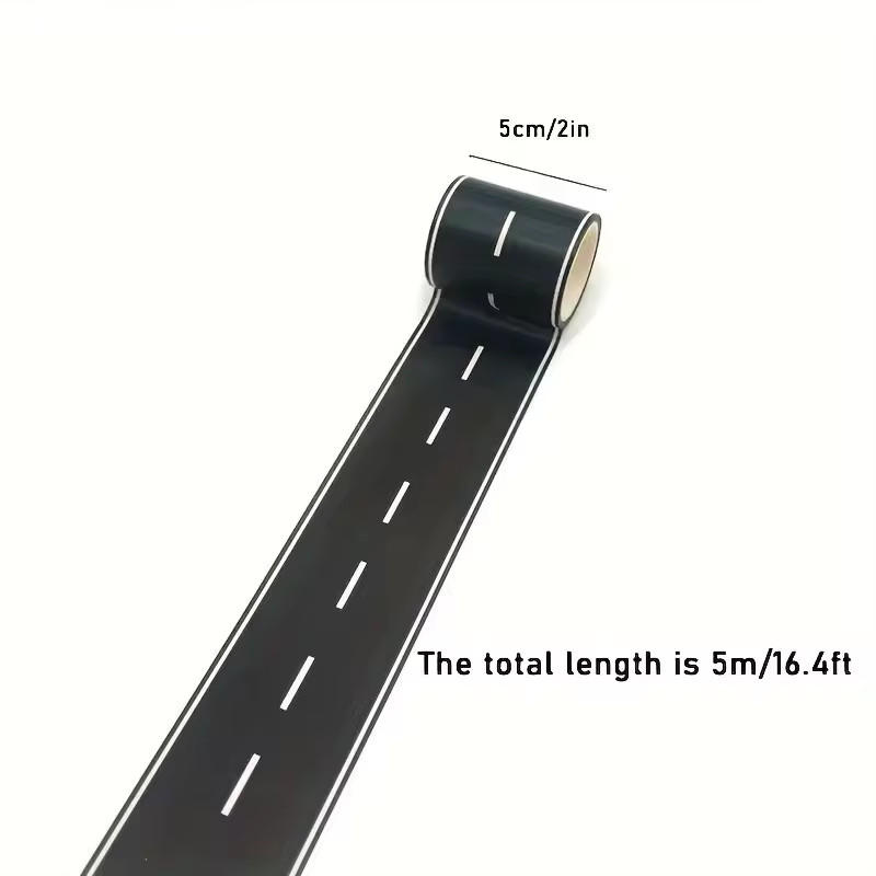 Reusable Cartoon Road Track Stickers Black Road Tape for Party Racing Decor 2PCS