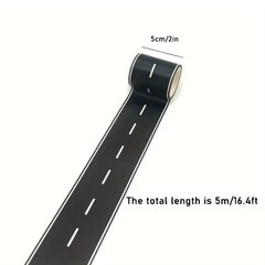 Reusable Cartoon Road Track Stickers Black Road Tape for Party Racing Decor 2PCS
