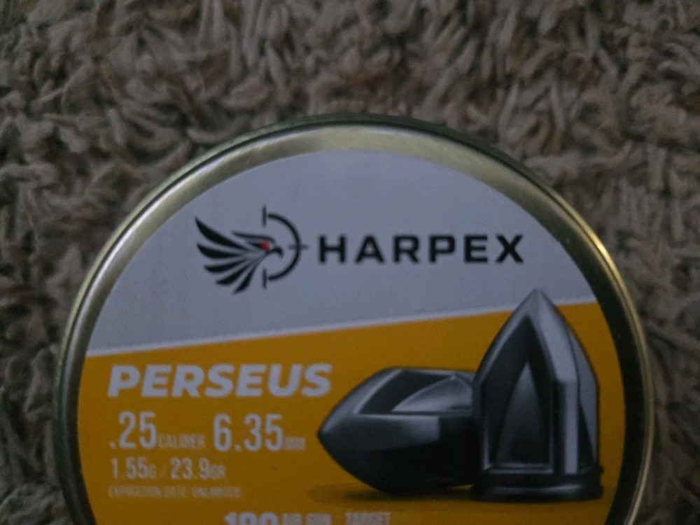 Harpex Perseus .25 (6.35mm) Caliber Airgun Pellets 23.9gr Pointed Lead 360 COUNT