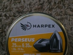 Harpex Perseus .25 (6.35mm) Caliber Airgun Pellets 23.9gr Pointed Lead 360 COUNT