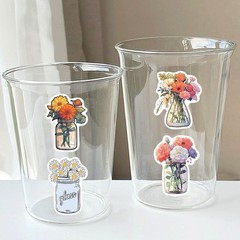 30Pcs Random Botanical Flower Floral Bouquet In Bottle Plant Waterproof Stickers