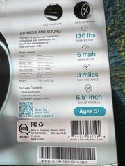 NEW Hover-1 Rebel Hoverboard for Teens, LED Headlights, 6mph Max Speed, Black